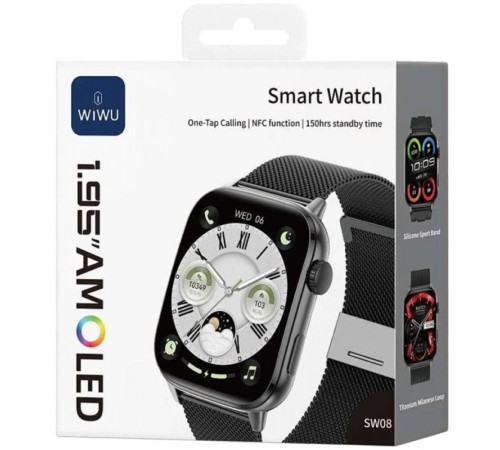 Смарт-годинник WiWU SW08 Smart sports watch (call version) Black