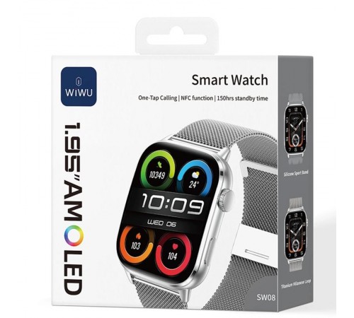 Смарт-годинник WiWU SW08 Smart sports watch (call version) Silver
