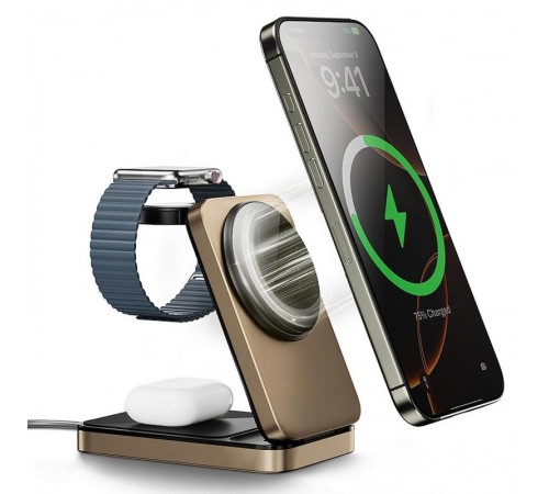 БЗП WIWU Wi-W038 Triple 3 in 1 wireless charger Gold