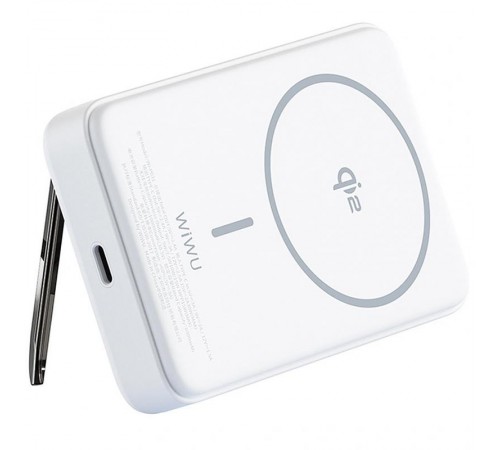 Портативний ЗП Power Bank WIWU Wi-P031 Magnetic з БЗП Qi2 30W 10000 mAh White