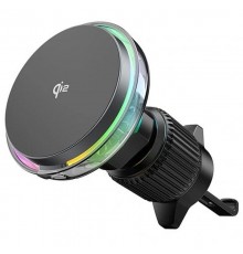 Автотримач з БЗП WIWU CH-324 Aurora Qi2 15W Black