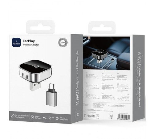 Адаптер WIWU Wi-CP003 car wireless CarPlay (iOS) Silver