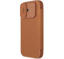 Шкіряний чохол-книжка Nillkin Qin Pro Camshield для Apple iPhone 17 (6.3") Brown