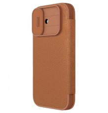 Шкіряний чохол-книжка Nillkin Qin Pro Camshield для Apple iPhone 17 (6.3") Brown