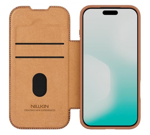 Шкіряний чохол-книжка Nillkin Qin Pro Camshield для Apple iPhone 17 Pro (6.3") Brown