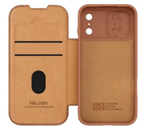 Шкіряний чохол-книжка Nillkin Qin Pro Camshield для Apple iPhone 17 Pro (6.3") Brown