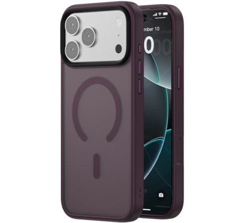 TPU+PC чохол Blueo Skin Friendly Frosted with Magnetic Fit для Apple iPhone 17 Pro Max / 18 Pro Max Бордовий / Deep Cherry