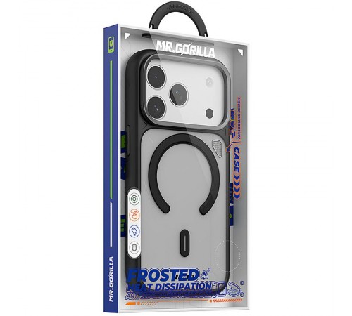 TPU+PC чохол Blueo Frosted Heat Dissipation Stand with MagSafe для Apple iPhone 17 Pro (6.3") Чорний TPU+PC чохол Blueo Frosted Heat Dissipation Stand with MagSafe для Apple iPhone 17 Pro (6.3") Чорний