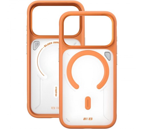 TPU+PC чохол Blueo Frosted Heat Dissipation Stand with MagSafe для Apple iPhone 17 Pro Max (6.9") Помаранчевий