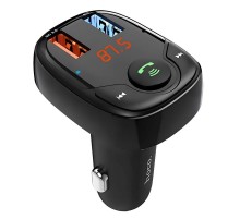 АЗП FM модулятор Hoco DE35 Max 18W (2USB-A) Black
