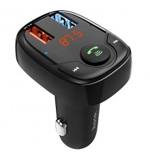 АЗП FM модулятор Hoco DE35 Max 18W (2USB-A) Black