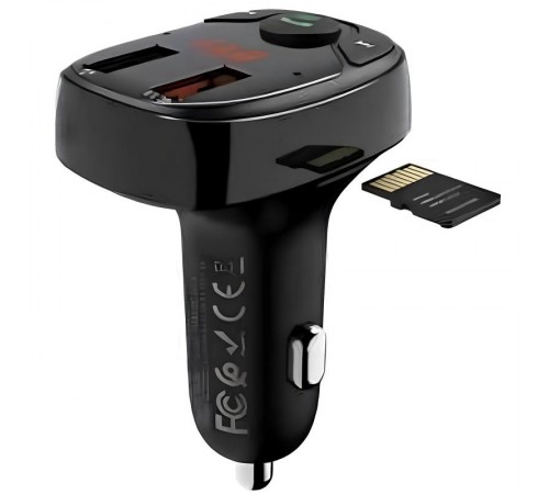 АЗП FM модулятор Hoco DE35 Max 18W (2USB-A) Black