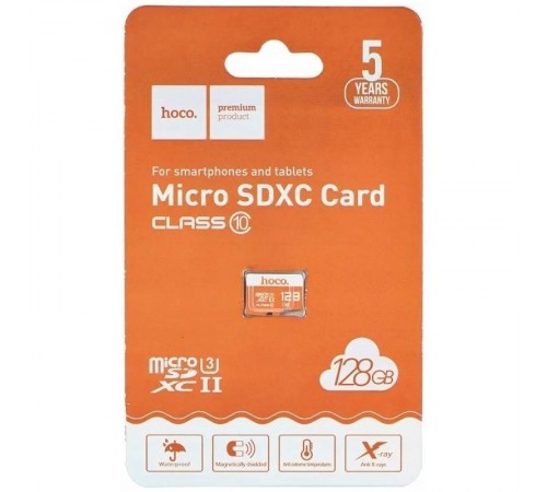 Карта пам'яті Hoco microSDXC Class 10 - 128GB (без адаптера) Orange Карта пам'яті Hoco microSDXC Class 10 - 128GB (без адаптера) Orange