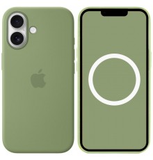 Чохол Silicone case (AAA) with Magsafe and Animation для Apple iPhone 17 (6.3") Light Moss