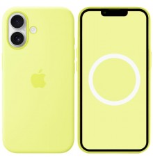 Чохол Silicone case (AAA) with Magsafe and Animation для Apple iPhone 17 (6.3") Neon Yellow