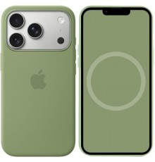 Чохол Silicone case (AAA) with Magsafe and Animation для Apple iPhone 17 Pro (6.3") Light Moss
