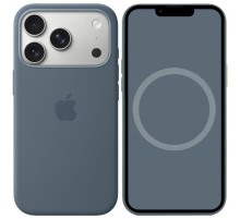 Чохол Silicone case (AAA) with Magsafe and Animation для Apple iPhone 17 Pro Max (6.9") Anchor Blue
