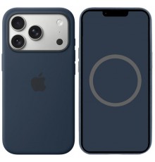 Чохол Silicone case (AAA) with Magsafe and Animation для Apple iPhone 17 Pro Max (6.9") Midnight