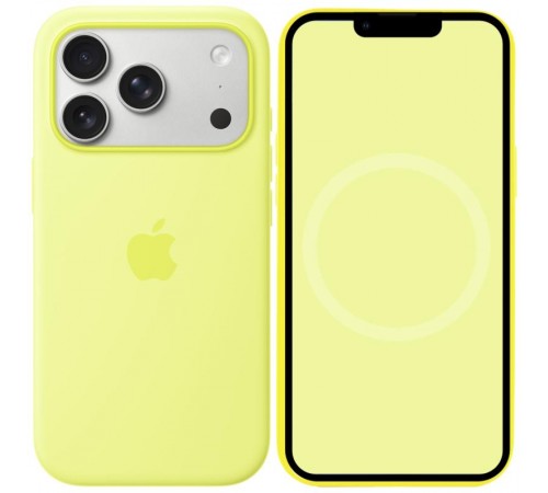 Чохол Silicone case (AAA) with Magsafe and Animation для Apple iPhone 17 Pro Max (6.9") Neon Yellow