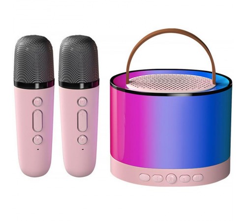 Караоке Мікрофон-колонка K52 + один мікрофон Pink