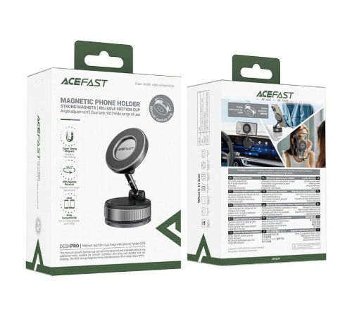 Магнітний тримач для телефону Acefast E28 Auto Fix 360° Metal gray
