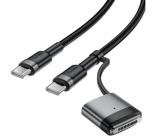 Дата кабель Acefast C22-05 2in1 Type-C to Type-C 240W/MAG3 140W (1.2m) Black