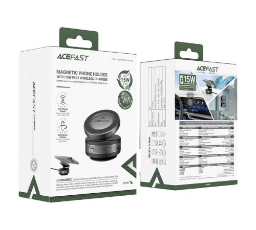 Автотримач з БЗП Acefast E29 Magnetic Wireless Charging Auto Fix 15W Metal gray