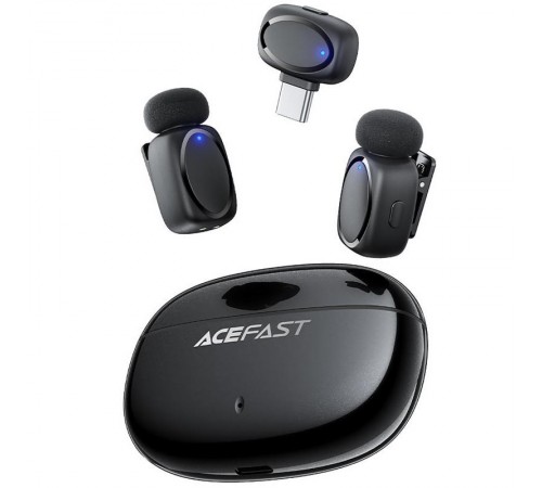 Петличний бездротовий мікрофон Acefast R2 Type-C Black