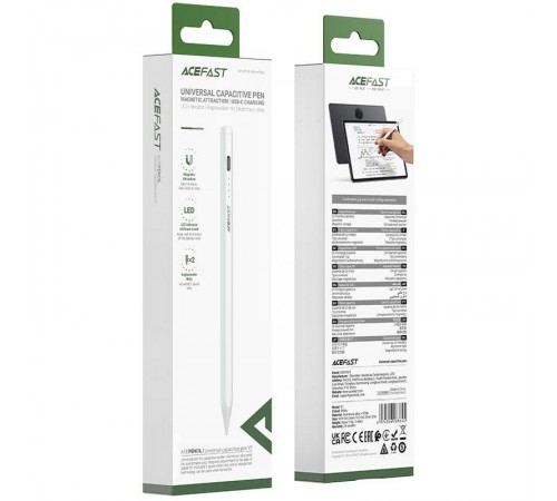 Стилус Acefast V1 Universal Capacitive Pen White