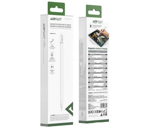 Стилус Acefast V3 Universal Capacitive Pen with wireless charging for iPad White