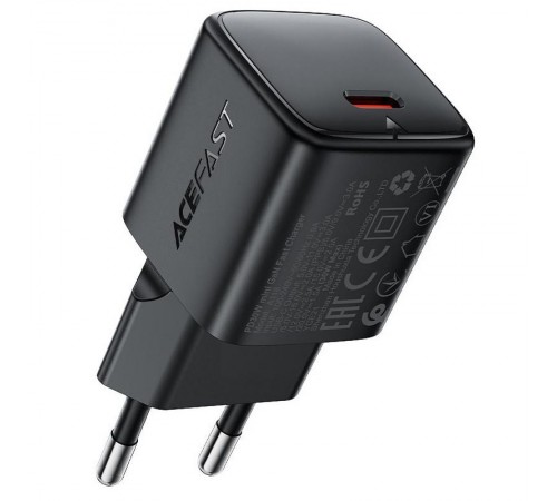 МЗП Acefast A118 PD30W GaN (1USB-C) + кабель Type-C to Type-C Black