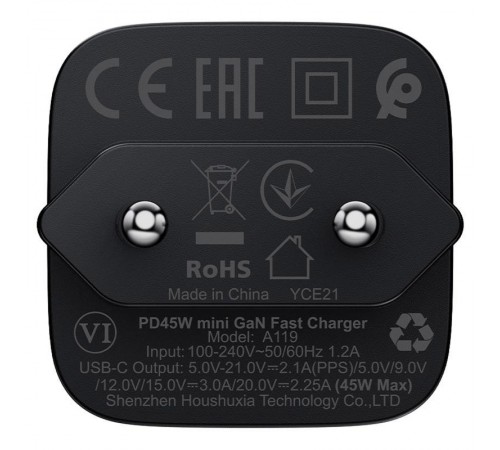 МЗП Acefast A119 PD45W GaN (1USB-C) Black
