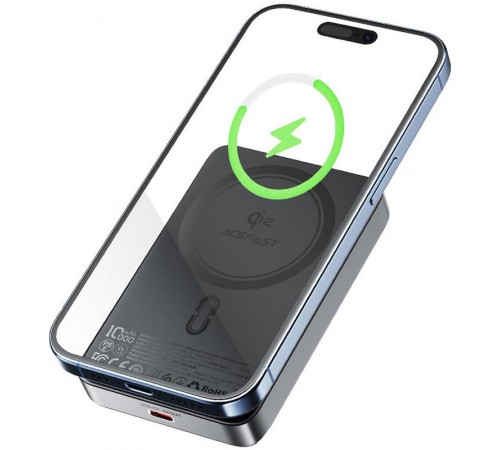 Портативний ЗП Power Bank Acefast M11 30W Qi2 з БЗП 10000 mAh Black