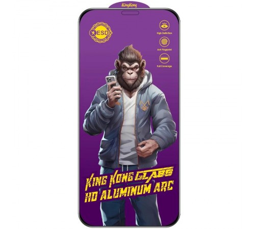 Захисне скло 5D Anti-static Purple (тех.пак) для Apple iPhone 11 Pro Max / XS Max (6.5") Чорний