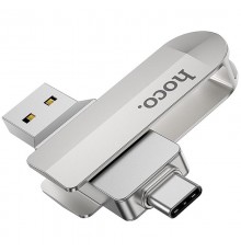 Флеш-накопичувач Hoco UD10 Metal Flash 2in1 USB 3.0/Type-C - 128GB Gray