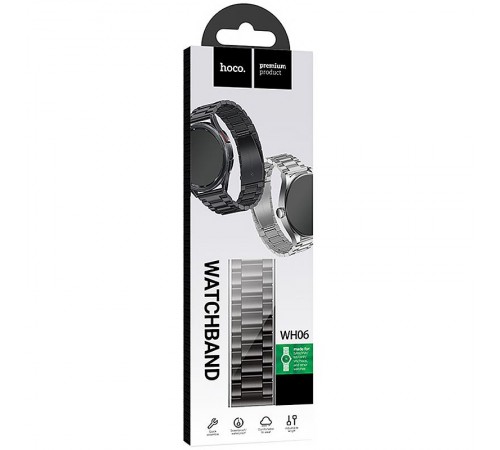 Ремінець Hoco WH06 Grand Series для Smart Watch 22mm Black Ремінець Hoco WH06 Grand Series для Smart Watch 22mm Black