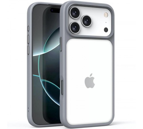 TPU+PC чохол Metal Buttons для Apple iPhone 17 Pro Max (6.9") Сірий / Grey