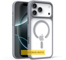 TPU+PC чохол Metal Buttons with MagSafe для Apple iPhone 17 (6.3") Сірий / Grey