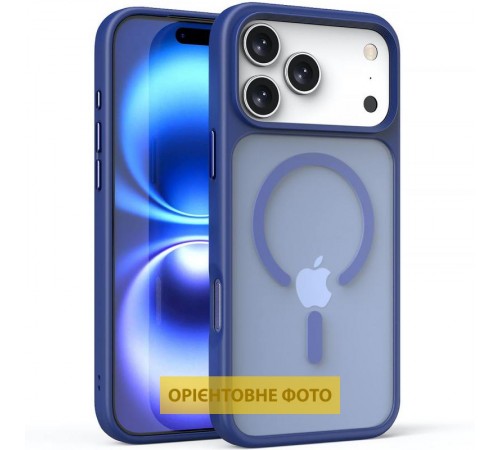 TPU+PC чохол Metal Buttons with MagSafe для Apple iPhone 17 (6.3") Синій / Navy Blue TPU+PC чохол Metal Buttons with MagSafe для Apple iPhone 17 (6.3") Синій / Navy Blue