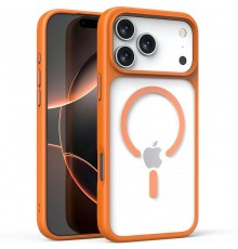 TPU+PC чохол Metal Buttons with MagSafe для Apple iPhone 17 Pro (6.3") Помаранчевий / Orange