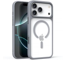 TPU+PC чохол Metal Buttons with MagSafe для Apple iPhone 17 Pro (6.3") Сірий / Grey