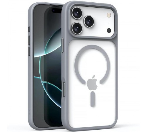 TPU+PC чохол Metal Buttons with MagSafe для Apple iPhone 17 Pro (6.3") Сірий / Grey