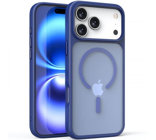 TPU+PC чохол Metal Buttons with MagSafe для Apple iPhone 17 Pro (6.3") Синій / Navy Blue TPU+PC чохол Metal Buttons with MagSafe для Apple iPhone 17 Pro (6.3") Синій / Navy Blue