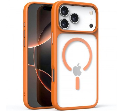 TPU+PC чохол Metal Buttons with MagSafe для Apple iPhone 17 Pro Max (6.9") Помаранчевий / Orange