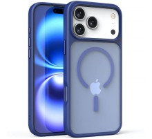 TPU+PC чохол Metal Buttons with MagSafe для Apple iPhone 17 Pro Max (6.9") Синій / Navy Blue