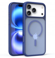 TPU+PC чохол Metal Buttons with MagSafe для Apple iPhone 17 Pro Max (6.9") Синій / Navy Blue