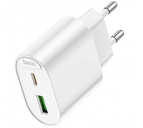 МЗП Hoco C109A Fighter PD20W+QC3.0 (1USB-A/1C) White