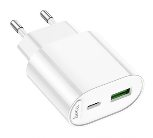 МЗП Hoco C109A Fighter PD20W+QC3.0 (1USB-A/1C) White