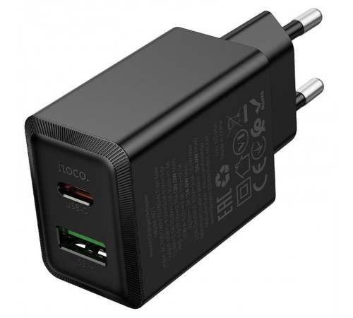 МЗП Hoco N71 Nuevo PD30W+QC3.0 (1USB-A/1C) Black