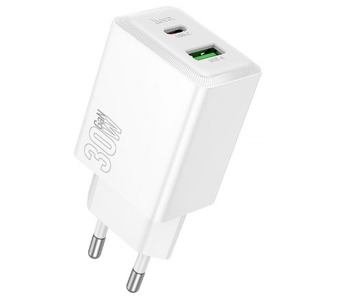 МЗП Hoco N71 Nuevo PD30W+QC3.0 (1USB-A/1C) White